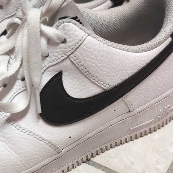 Nike Air Force 1 White and Black Sneakers - Picture 2 of 8